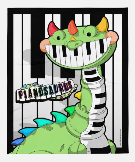 Poppy Playtime Pianosaurus Piano Key Throw Blanket
